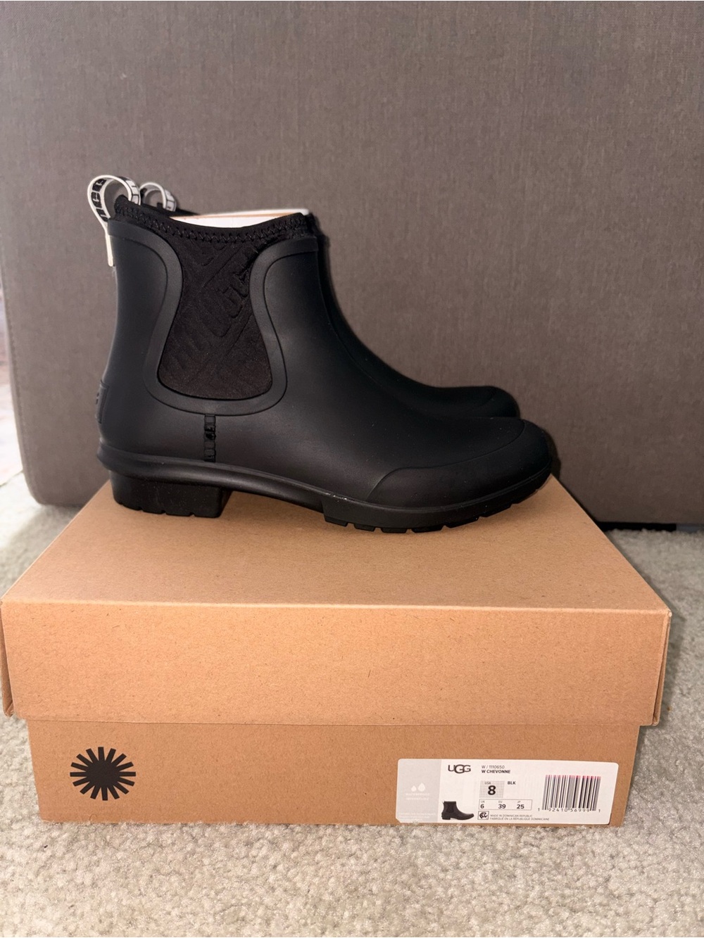UGG Women's Black Chelsea Rain Ankle Booties